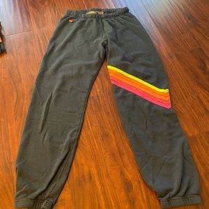 Aviator Nation Sweatpants- Neon chevron- size M